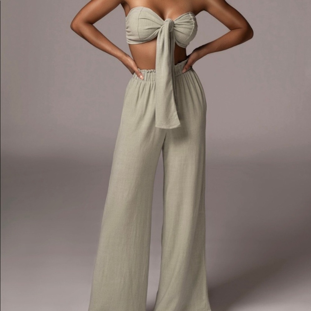 JLUX LABEL More Love Sage Linen Set